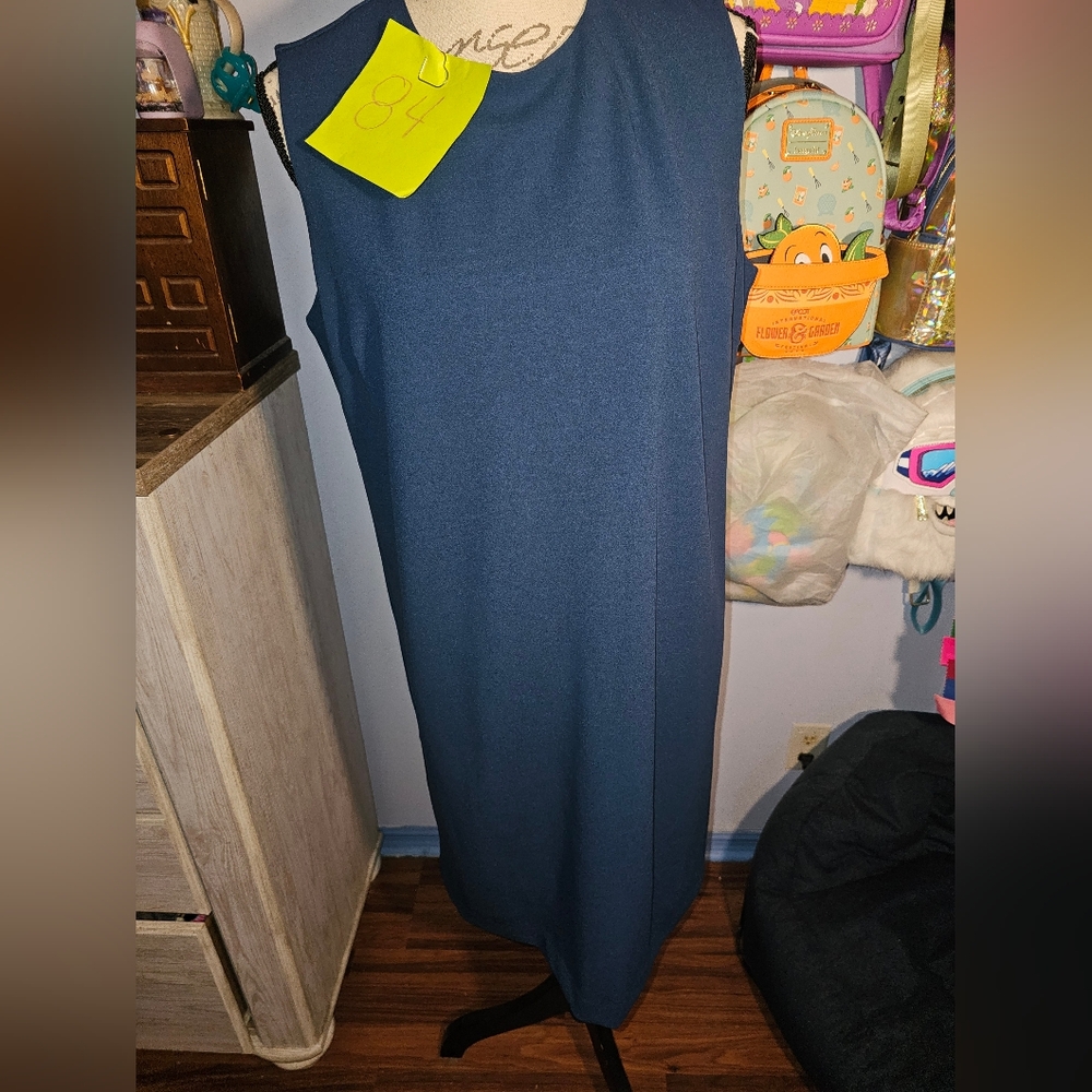 G By Giuliana Dress Blue Size Large Sleeveless Zip In Back